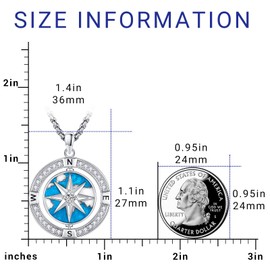 Eusense Compass Necklace for Women Men 925 Sterling Silver Compass Jewelry Compass Pendant Gifts for Birthday Anniversary Valentine Graduation Wedding