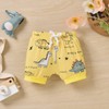 HINTINA Newborn Baby Boys Dinosaur Shorts Outfits Dino Bodysuit Short