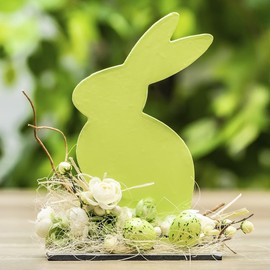 Ideen mit Herz Decorative Wooden Rabbits, Available in Two Different Sizes, Pack of 2