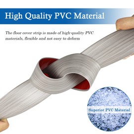 Floor Transition Strip Floor Cover Strips Self Adhesive Flooring Transitions Laminate Floor Strip 2" Wide Vinyl Floor Flat Divider Strip Elegant Wood Grain Design (5cm, 20Ft, Gray)