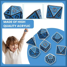 WeddHuis DND Dice Polyhedral Dice Set for Dungeon and Dragons MTG RPG D&D (D20, D12, D10, D%, D8, D6, D4) (Green)