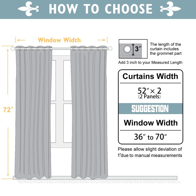 ChrisDowa 100% Blackout Curtains for Bedroom with Black Liner, 2