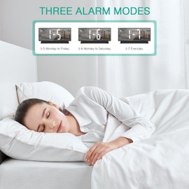 ORIA Projection Alarm Clock, Digital Clock with Projector on Ceiling Wall, 7.8" LED Alarm Clock with 4-Level Dimmer, Snooze, 12/24H, USB Charging Port, for Bedroom Home Heavy Sleepers Teens Elderly