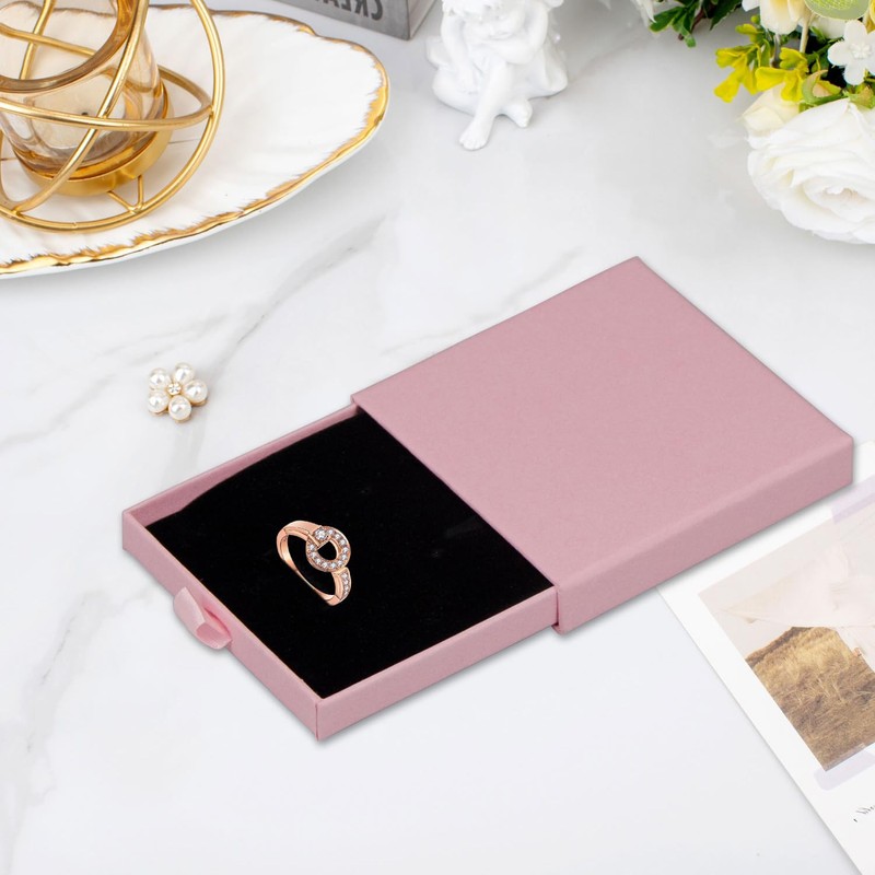 1 Pcs Small Jewelry Gift Box with Drawstring bag,Square Cardboard
