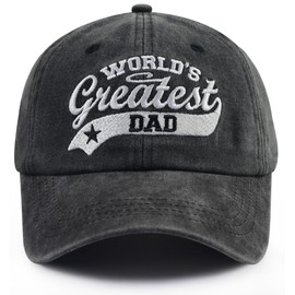 Dad Gifts for Men, Funny Dad Hats, World's Greatest Dad Baseball Cap, Father's Thanksgiving Day Christmas Birthday Gifts for Dad Papa Grandpa Husband Black