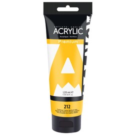 AUREUO Acrylic Paint Cadmium Yellow Medium Hue 120ml Tube - Non-Toxic Pigments for Canvas, Rock, Wood, Ceramic, Fabric - Paints for Painting Enthusiasts, Beginners and Artists