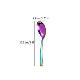 5 PCS Soup Spoon,Stainless Steel Spoon, Mirror Finish Spoons,Kitchen Serving Spoons,Dessert Spoon,Coffee spoon，Ice Cream Spoons for Soup Rice Tea Milk Coffee Dessert（Silver）