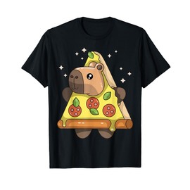Cute Kawaii Capybara Pizza Japanese Anime Foodie Meme T-Shirt