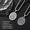 Aniu Sterling Silver St Christopher Pendant Necklace, Patron Saint Christopher