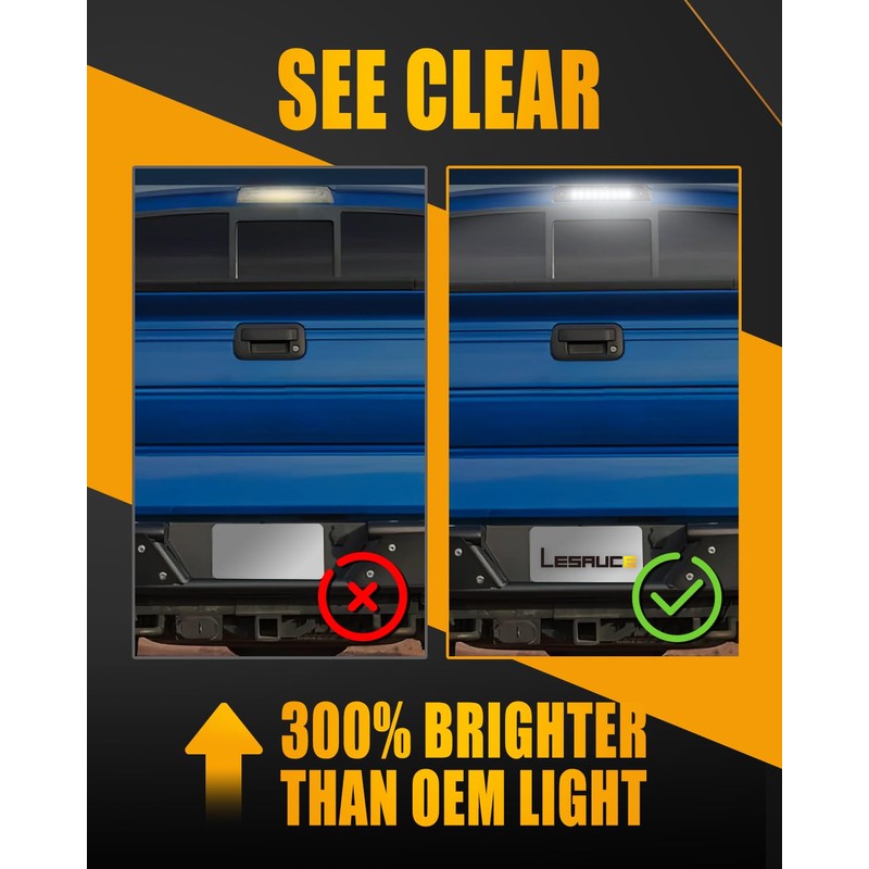 LESAUCE 2025 Upgraded Third Brake Light Smoked Compatible with 2009-2014