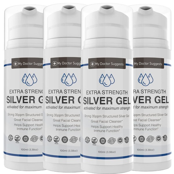 Extra Strength Silver Gel - 35ppm Silver Gel Activated for Maximum Strength 4 Pack of Structured Colloidal Gel