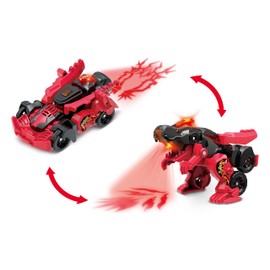 VTech Switch and Go Dinos Fire Mini T-Rex - Dino Car Transformer - 2-in-1 Toy with Dino Voice, Sound and Light Effects - For Children 3-8 Years