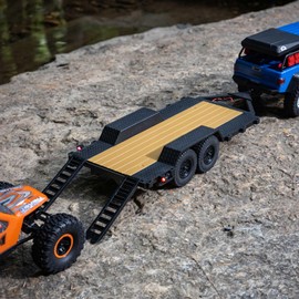 Axial SCX24 Flat Bed Vehicle Trailer w/LED Taillights 1:24 RTR RC Car, G-AXI00009