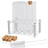 Ackers BORO3.3 Science 12Pcs 25x200mm(80ml) Glass Test Tubes with Cork Stoppers|1 Rack of Acrylic Material