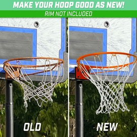 GoSports Basketball Net Replacement with 12 Loops - Heavy Duty for Indoor & Outdoor Hoops, Rim Not Included