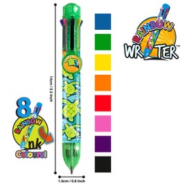 Deluxebase Rainbow Writer - Sea Turtle, Multicolour Pen from 8 in 1 retractable ballpoint pen, great novelty pens for kids and ideal office or school supplies