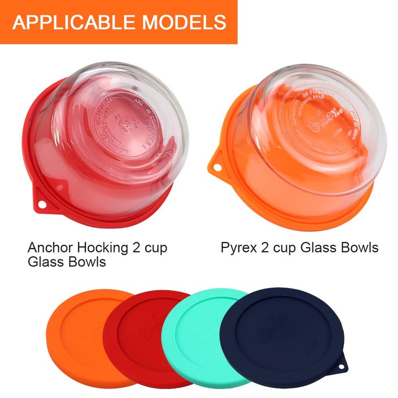 Sophico 2 Cup Round Silicone Storage Cover Lids Replacement for