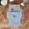 INFEI Plain Striped Cotton Linen Blended Dinner Cloth Napkins -