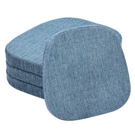 baibu 14x14 Memory Foam Metal Chair Cushions Set of 4, Dual-Layer Design Non-Slip Metal Dining Chair Pads Kitchen Seat Cushion with Machine Washable Cover, 4 Counts, Blue