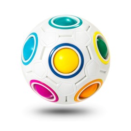 Vdealen Magic Rainbow Puzzle Ball, Speed Cube Ball Fun Stress Reliever Magic Ball- Puzzle Fidget Ball for Children Teen & Adults