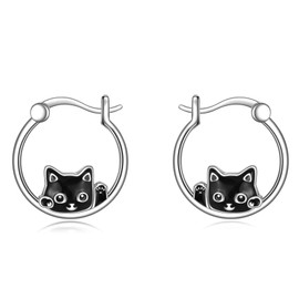 Chicken/Crab/Cat/Corgis/Deer/Chneemann Earrings for Women Sterling Silver Hoop Earrings Jewellery Gifts for Girls Teenage Daughter, Sterling Silver