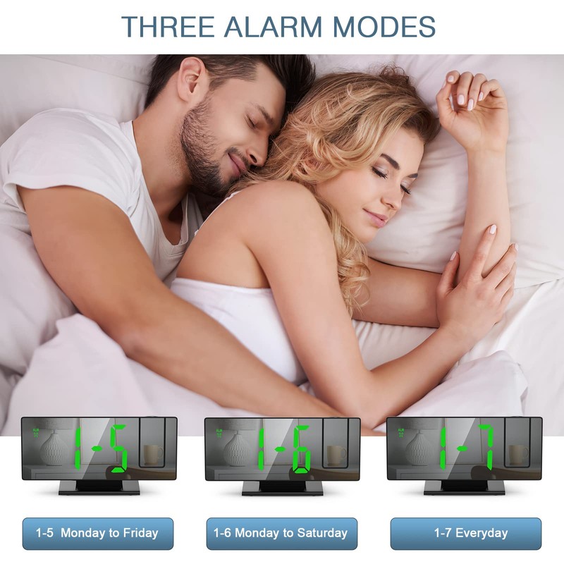 Ankilo Upgraded Projection Alarm Clock, 7.8" Large Screen, 4-Level Dimmer,