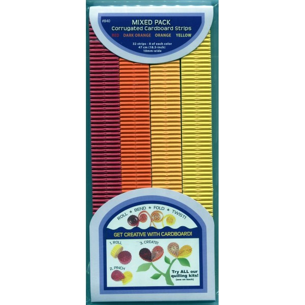 Quilled Creations Corrugated Quilling Paper Strips Mix Pack Red-thru-Yello