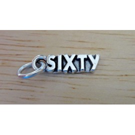 Wholesale Charms Sterling Silver 17x5mm Number Sixty 60 60th Birthday Charm