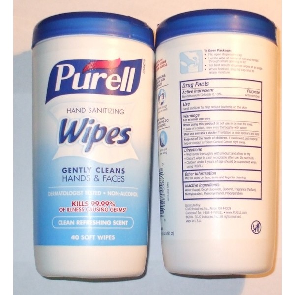 Purell Wipes Clean Scent Size 40ct Purell Wipes Clean Scent Canister 40ct