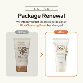 SKIN FOOD Rice Daily Brightening Cleansing Foam 5.07 fl. oz. (150ml) - Delicate Cleansing with Femented Rice Ingredients
