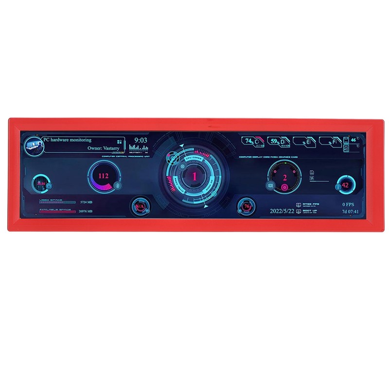 8.8 Inch PC Temperature Display Professional HD IPS 1920x480 LCD