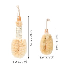 Beavorty 2pcs Scrub Brush Cleaning Brush Exfoliating Brush Shower Brush Dry Brushing Body Brush Scrubbers Body Sisal Brush Natural Bristle Body Brush Sisal Body Brush Exfoliator Brush Wood