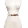 AXESORIA: Silver Double Loop Buckle w. Cow Hair Leather Belt
