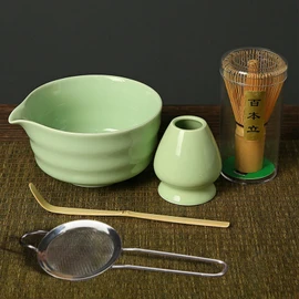 Luikyei Matcha Set - Matcha Whisk (Chasen), Whisk Holder, Matcha Bowl, Traditional Scoop (Chashaku)- The Perfect Bamboo Matcha Kit to Prepare a Traditional Cup of Japanese Matcha Tea