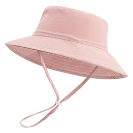 LACOFIA Toddler Baby Sun Hat Unisex Kids Summer Hat for Beach Swimming Pool Wide Brim / Quick Drying, A-light pink