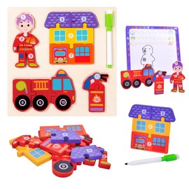 Dr. MUYA® Montessori Toy for 2 3 4 5 Years, Toddler Puzzle, Educational Toys for 2-3 Year Olds, Wooden Puzzles for 2 Year Olds, Puzzles for 4 Year Olds, Gift for Boys and Girls Aged 2–5 Years