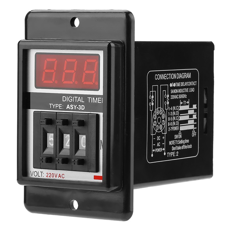 AC Delay On Timer Relay Digital Display Time Relay 0-199