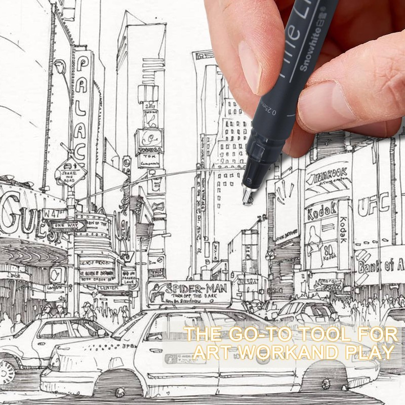 EYEYE Micron Fineliner Pens, Black Drawing Art Pens,12 Archival Pens