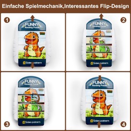 Rotating Puzzle 16-Piece Car Driving Children's Puzzle Car Activity Children from 3 Children Aeroplane Activity (Dinosaurs)