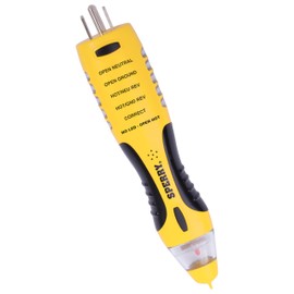 Sperry Instruments VD7504GFI DualCheck 2-in-1 Non-Contact Voltage Detector + GFCI Outlet Circuit Analyzer, 360° Visual & Audible Indicators, 50-1000V AC, 250 lb. Crush Rating