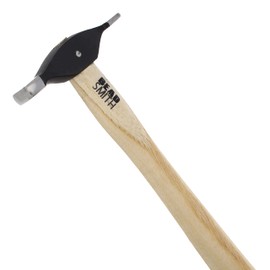 The Beadsmith Small Raising Hammer - 9 inches Wooden Handle, 65mm, 1.7oz Steel Head with Two Faces (2x13mm & 6x13mm) - Tool Used to Add Texture and Dimension to Metalwork