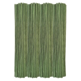 SUNIVOLSY Floral Stem Wire, 100 Pack 15.75 Inch Diameter 2mm/0.08in Paper Wrapped Flower Stems for DIY Bouquet and Crochet Flower Crafts, Green