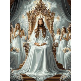 EMIEAUFG Creative Paint by Number Kit for Adults,Christian Rite DIY Paint by Numbers Set for Home Decor and Gifting - 12x16 Inch