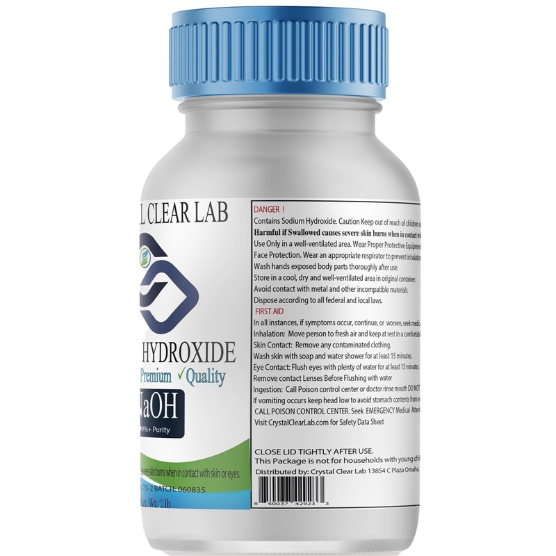 Crystal Clear Lab Sodium Hydroxide - Food Grade - (Lye,Caustic