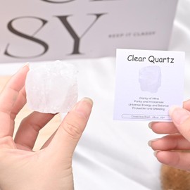 1.57"-2.3" Clear Quartz Raw Stones 1PC, Gemstones Raw Stones and Healing Crystals, Hand Carved Natural Pocket Raw Stone for Decoration Tumbling, Garden
