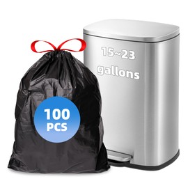 TARUNMO 15,18,23Gallon Trash Bags Heavy Duty Drawstring,Garbage Bags 23 Gallon Heavy Duty (100)