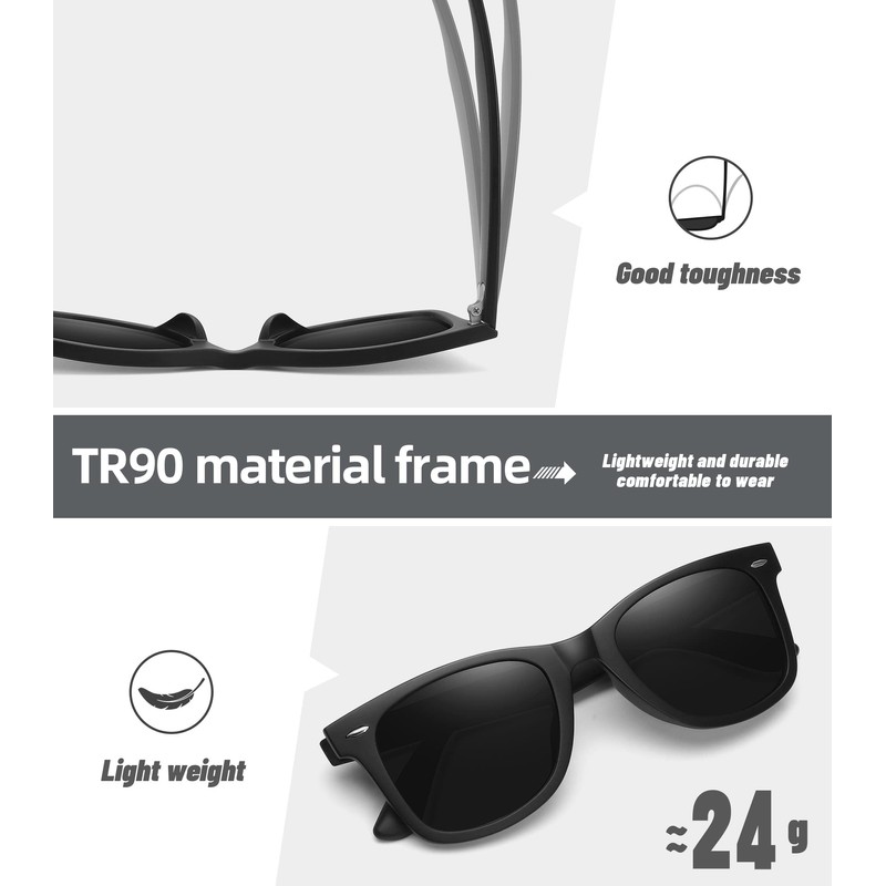 MEETSUN Retro Polarized Sunglasses for Women Men Classic Mirror Lens