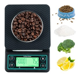 Coffee Gator Coffee Scale 0.1g Precision with Timer - 3kg Digital Scale ﻿Large LCD Weighing Kitchen Multifunctional for Pour-Over, Espresso, French Press, Bean, Food, Drink