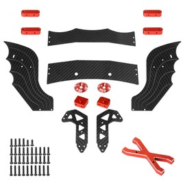 Adjustable Carbon Fiber Rear Wing Mount Set for 1/7 Arrma 6s Limitless F1 Upgrades Parts (Black)