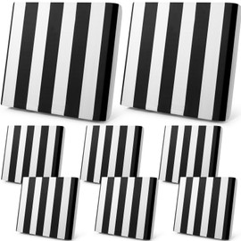 Newwiee 8pcs Patio Stretch Cushion Covers Stripe Outdoor Cushion Covers Replacement Patio Furniture Couch Slipcover Sofa Chair Seat, Thin Fabric Breathable Soft Flexibility Protector(Navy Blue)